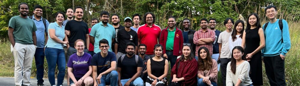 Group photo outside of Dr. Ganapathysubramanian and many of his students.