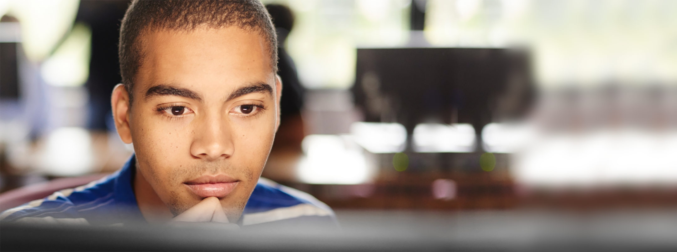 student in computer lab